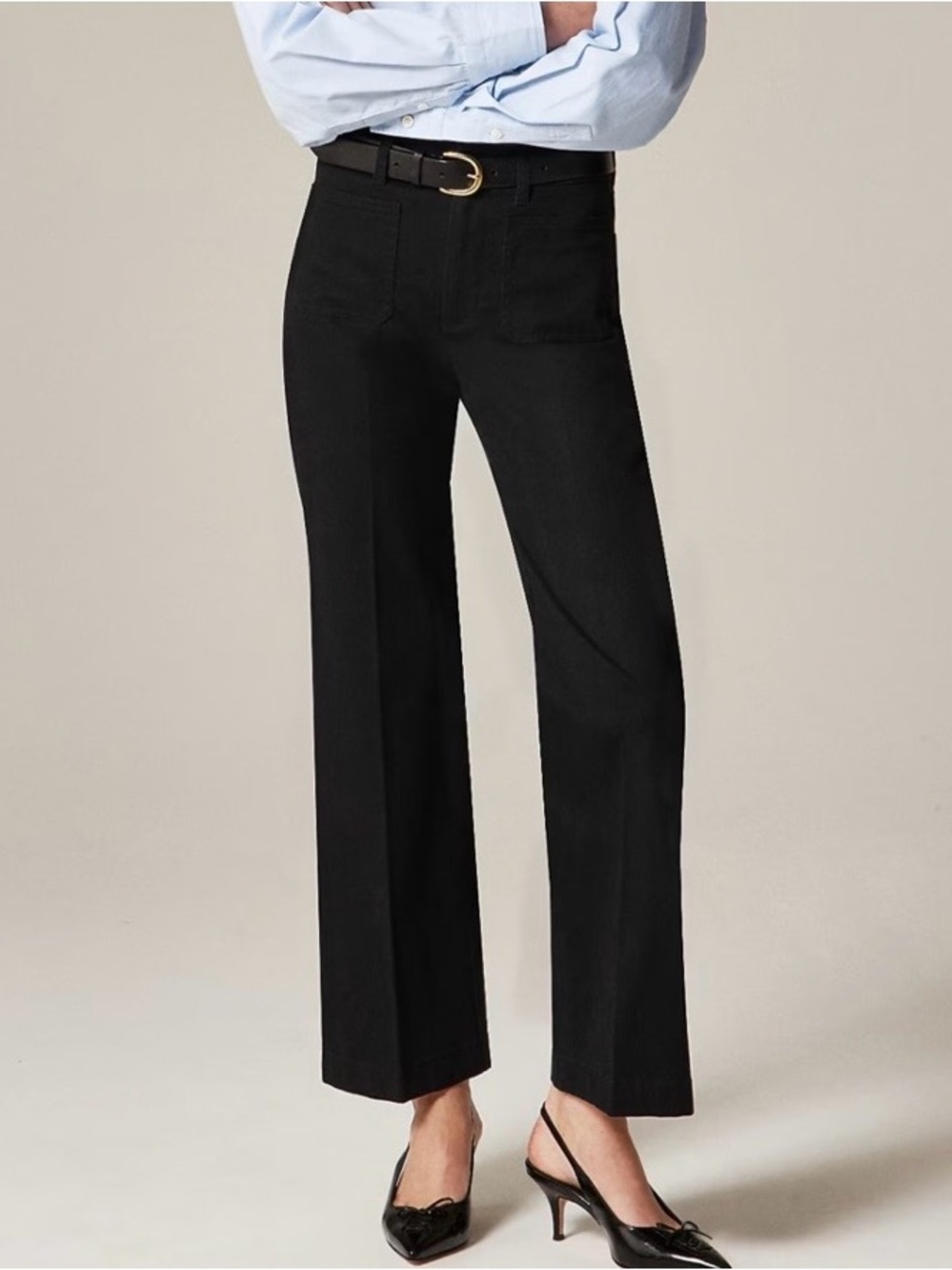 🆕- J. Crew- Charley kickout cropped pant in chino. Black. Size: 26P